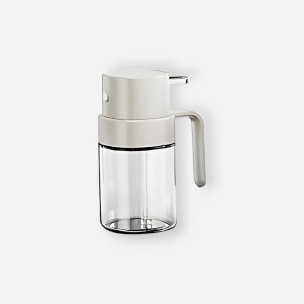 YARRAMATE Portable Mini Oil Sprayer 6.8 OZ/ 240 ML Premium Glass Olive Oil Spray Bottle for Kitchen, Outdoor BBQ, Camping Classic White