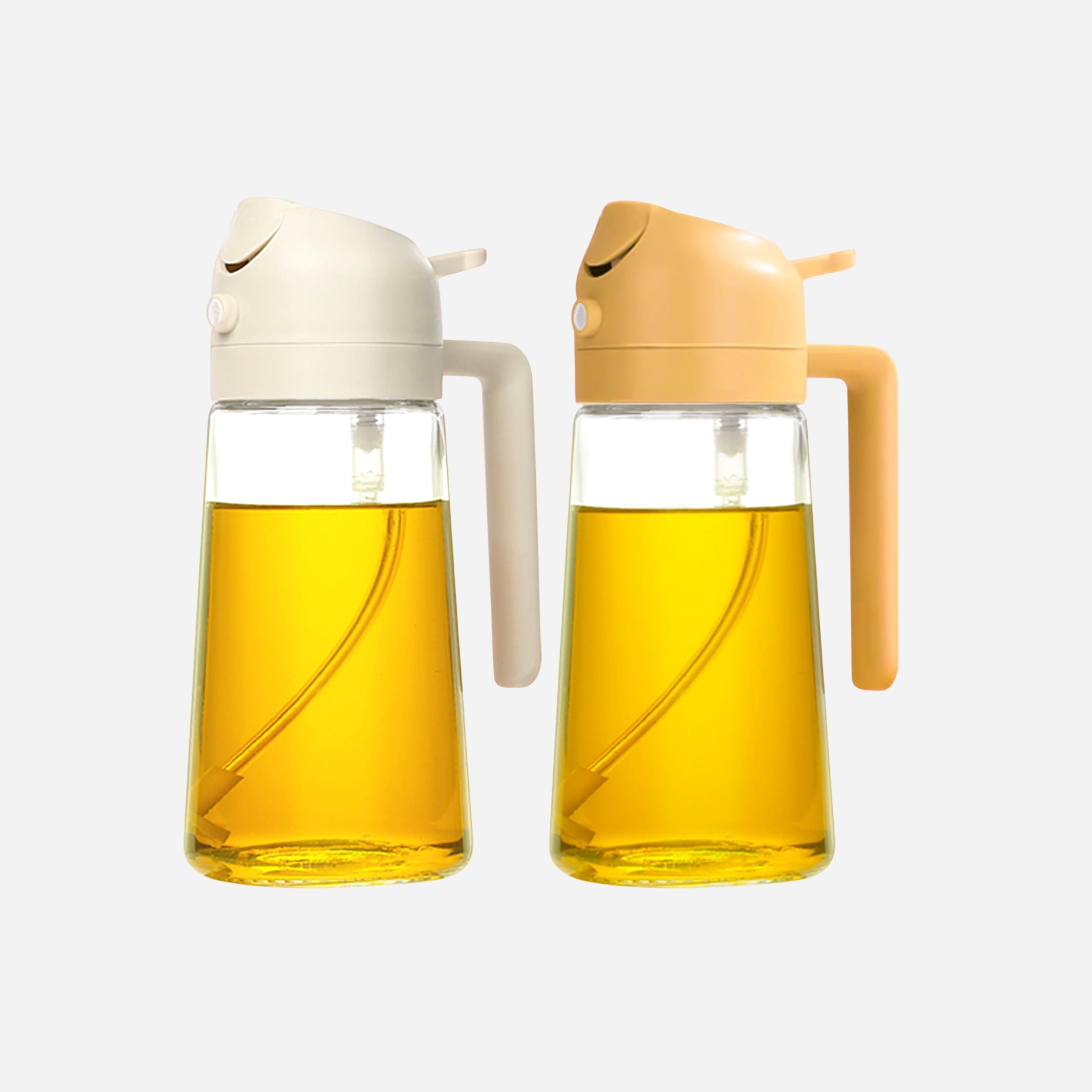 Set of 2 16oz/470ml 2 in 1 Oil Spray Bottle for Air Fryer, BBQ, Salad (With Stickers）