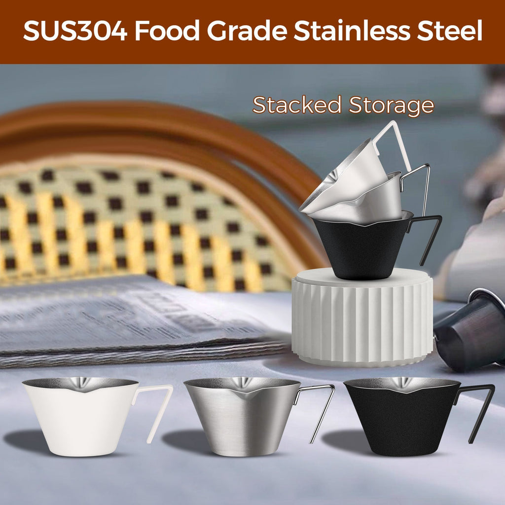 Yarramate 3.4OZ/100ml Stainless Steel Espresso Measuring Cups