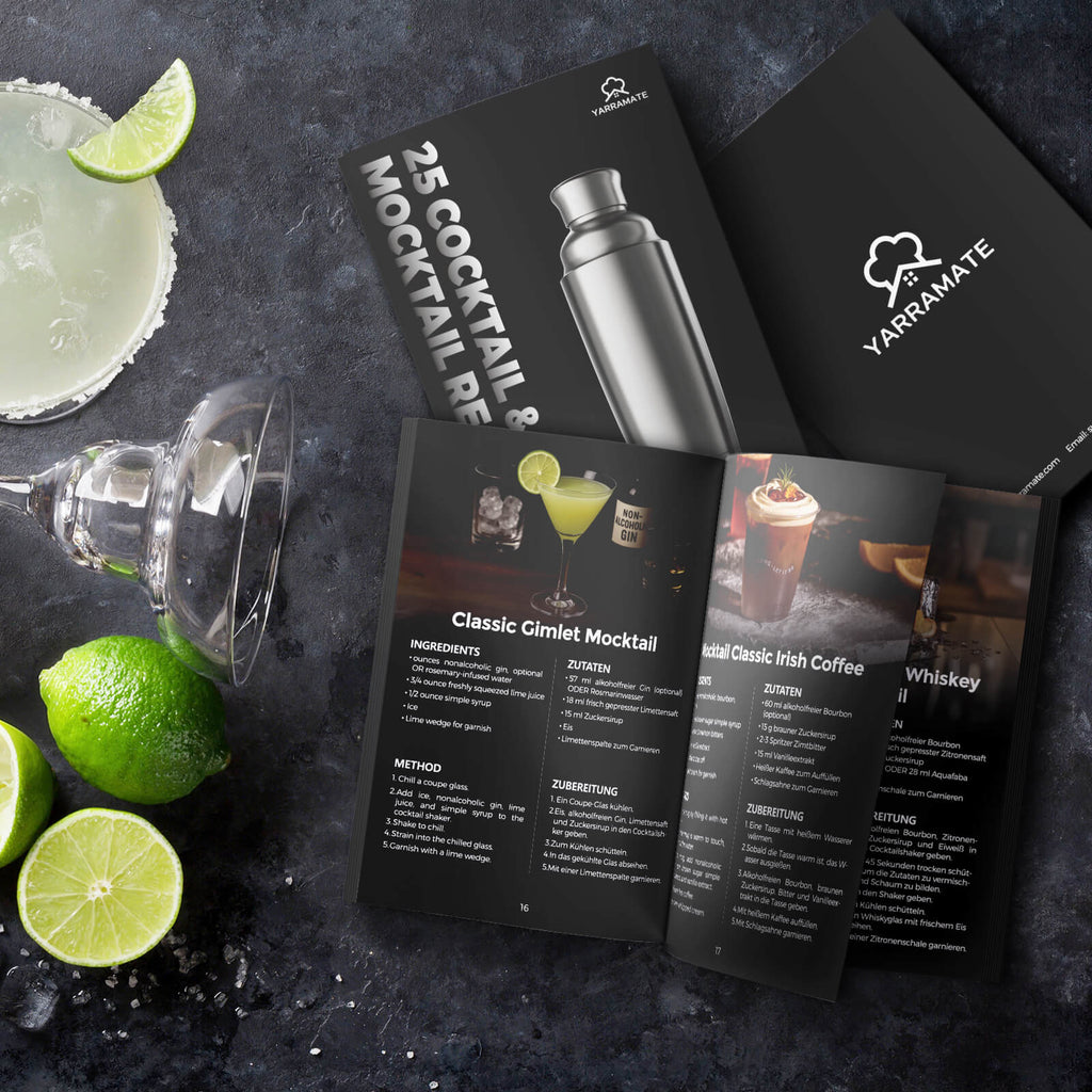 YARRAMATE 8-Pcs 24 oz Cocktail Shaker Set with Built-in Strainer - Premium Vacuum Insulated Stainless Steel Martini Shaker Kit