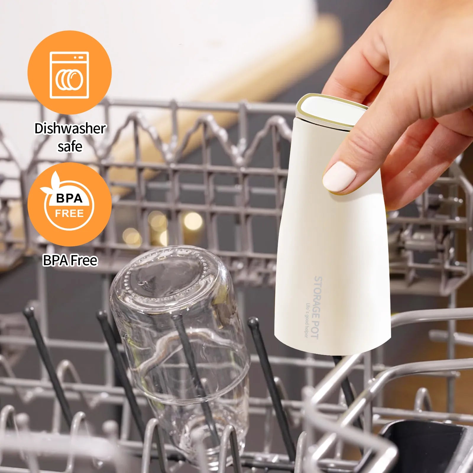 Auto-Flip Gravity Olive Oil & Soy Sauce Dispenser Bottle - 500ml/17oz Easy Cleaning, Leakproof(White)