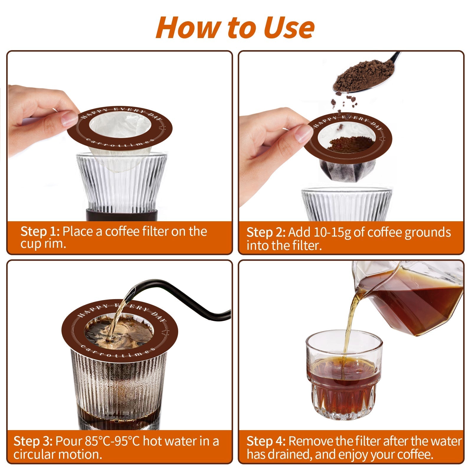 Eco-friendly Disposable Espresso Coffee Filters 20pcs (Brown)