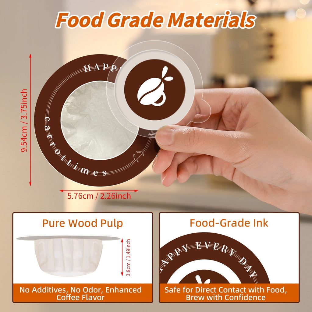 Eco-friendly Disposable Espresso Coffee Filters 50pcs (Brown)