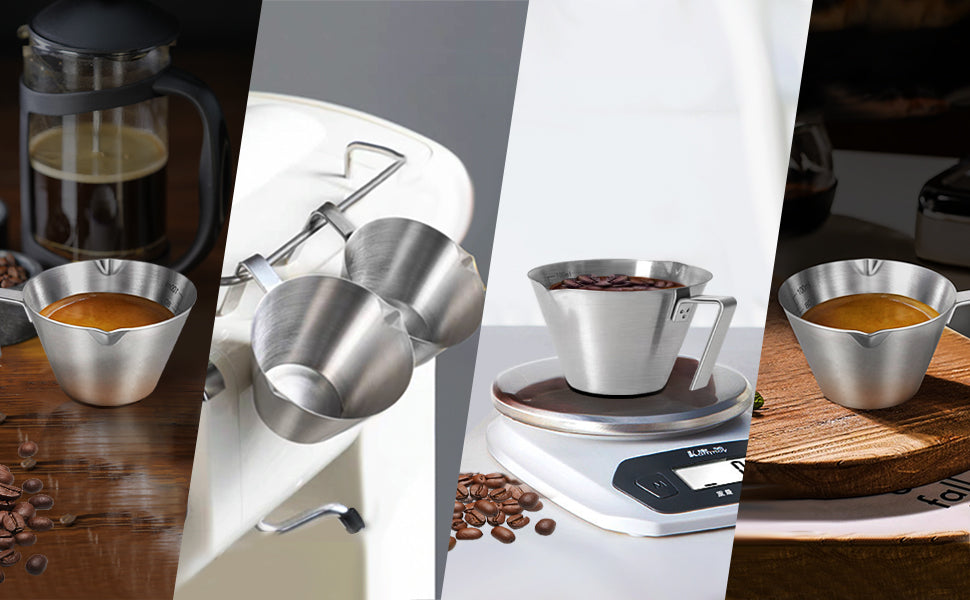 Yarramate 3.4OZ/100ml Stainless Steel Espresso Measuring Cups