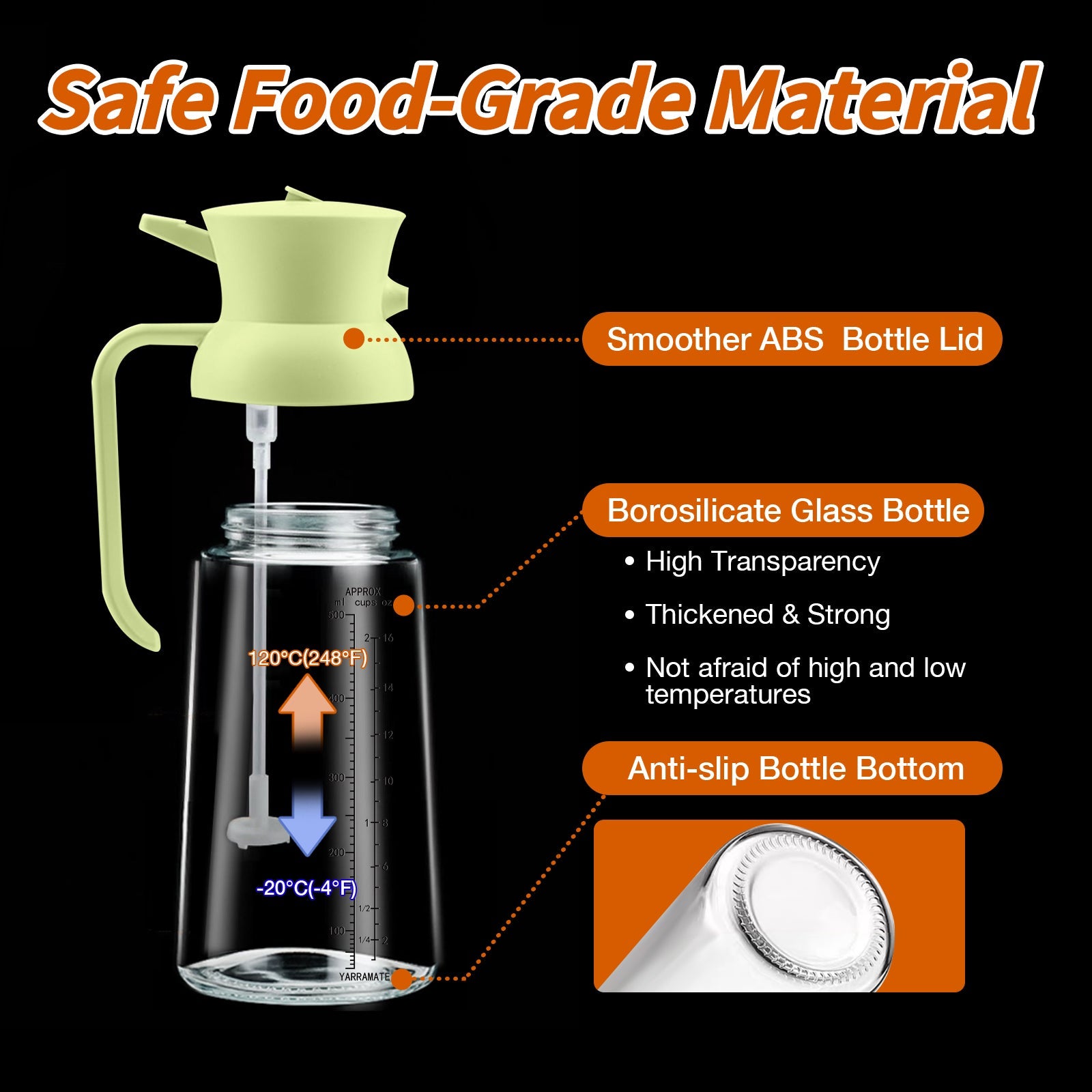 2 in 1 Oil Spray Bottle XL 18oz/550ml Green