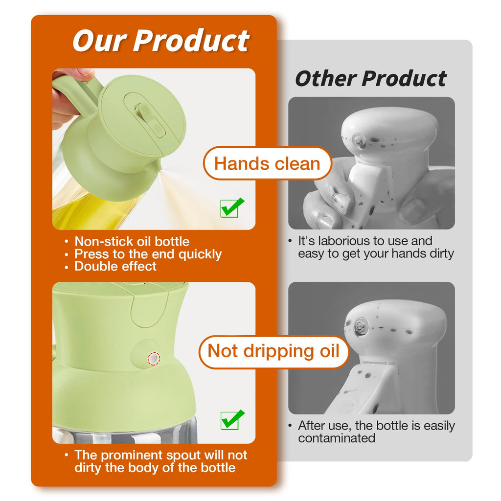 2 in 1 Oil Spray Bottle XL 18oz/550ml Green