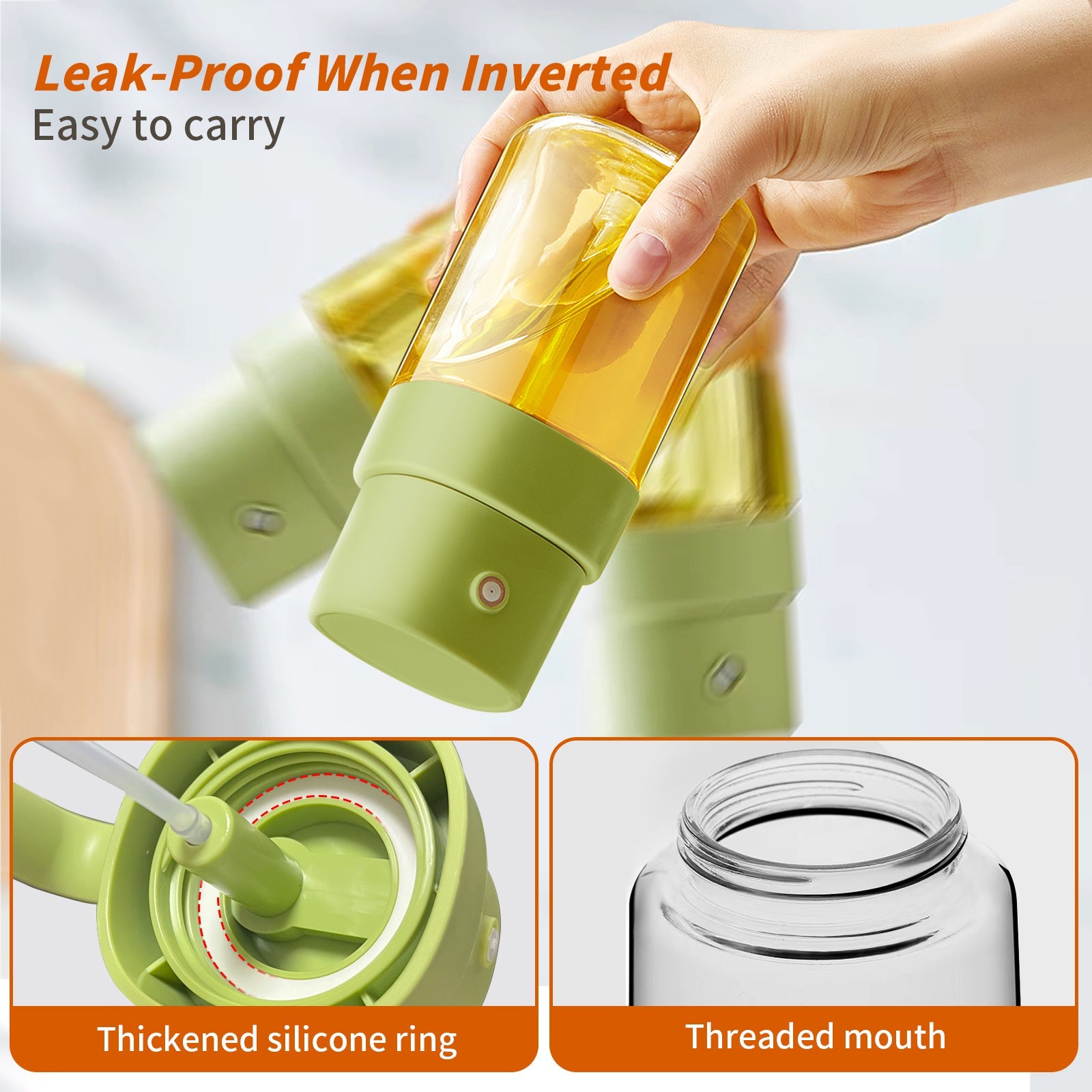 YARRAMATE Portable Mini Oil Sprayer 6.8 OZ/ 240 ML Premium Glass Olive Oil Spray Bottle for Kitchen, Outdoor BBQ, Camping Green