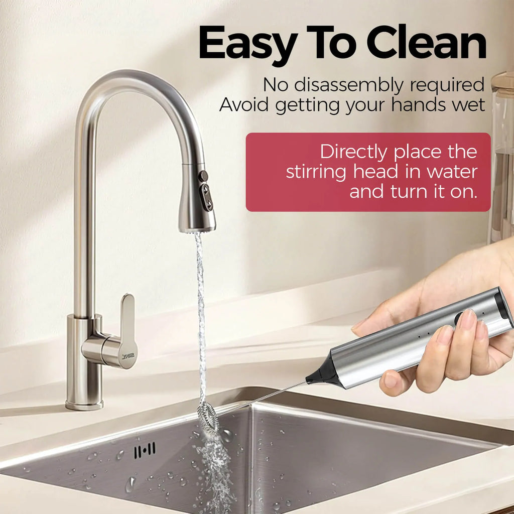 YARRAMATE 3 Speed Coffee Milk Frother Wand Handheld With Stand, Drink Mixer with 2 Whisks, Stainless Steel Coffee Beater for Lattes, Protein Shakes, Matcha, Egg