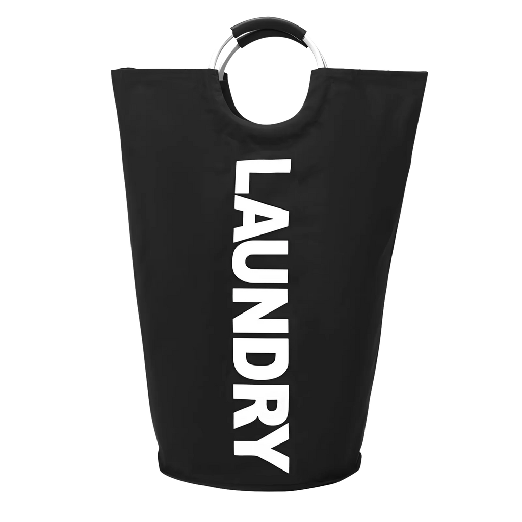 YARRAMATE Laundry Basket, 90L Collapsible Laundry Bag, Oxford Fabric Waterproof Laundry Hamper with Curved Handles for Bathroom, Bedroom & Laundry Room (Black)