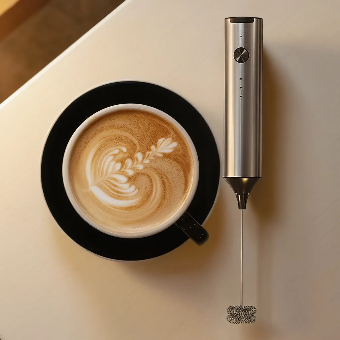 YARRAMATE 3 Speed Coffee Milk Frother Wand Handheld With Stand, Drink Mixer with 2 Whisks, Stainless Steel Coffee Beater for Lattes, Protein Shakes, Matcha, Egg