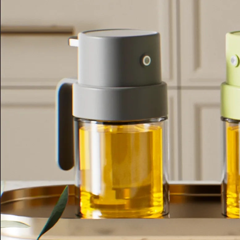 YARRAMATE Portable Mini Oil Sprayer 6.8 OZ/ 240 ML Premium Glass Olive Oil Spray Bottle for Kitchen, Outdoor BBQ, Camping Grey