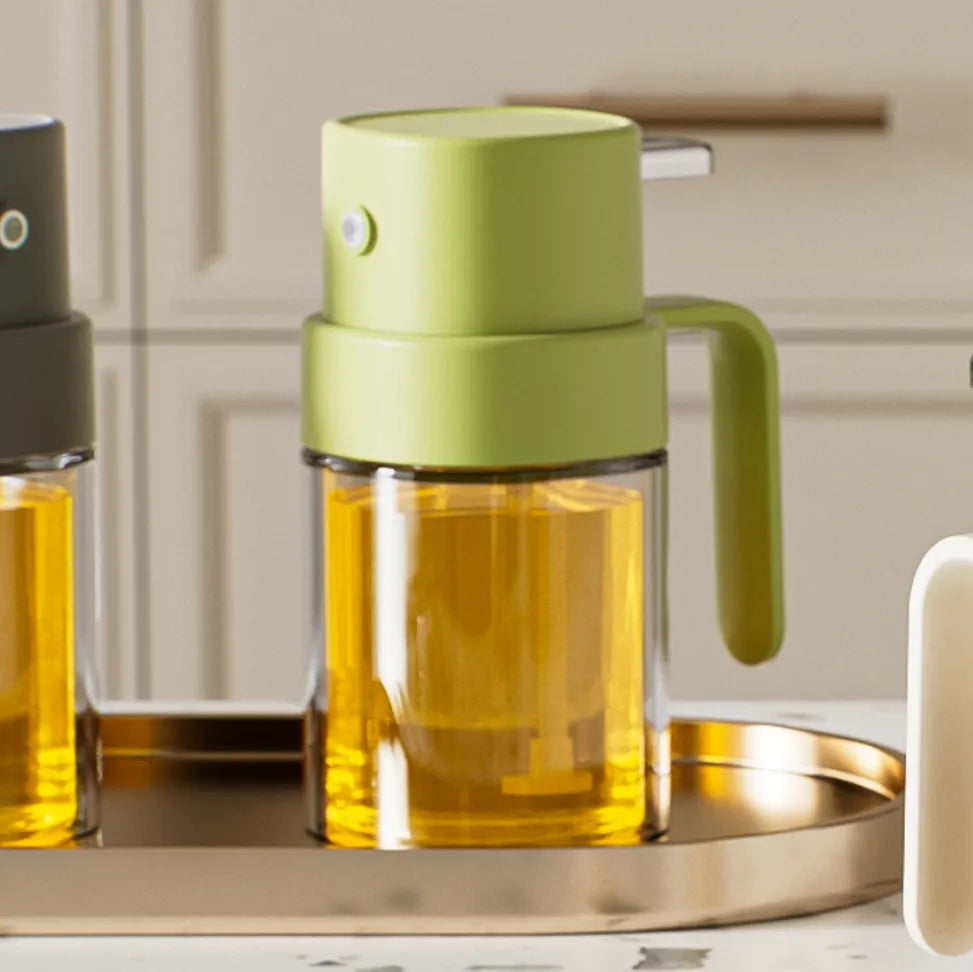 YARRAMATE Portable Mini Oil Sprayer 6.8 OZ/ 240 ML Premium Glass Olive Oil Spray Bottle for Kitchen, Outdoor BBQ, Camping Green